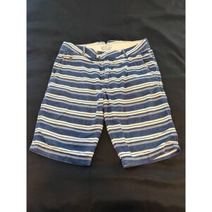 Jetlag‎ Tailor Made Mens Blue White Striped Cotton Casual Shorts Size 32